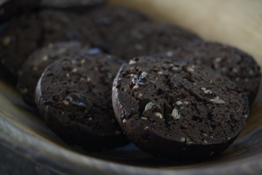 Cookies de algarroba y semillas sin gluten y sin leche